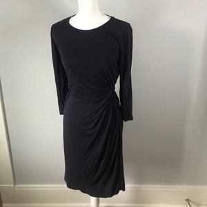 Reb & J Fitted Stretchy Navy Long Sleeve Dress